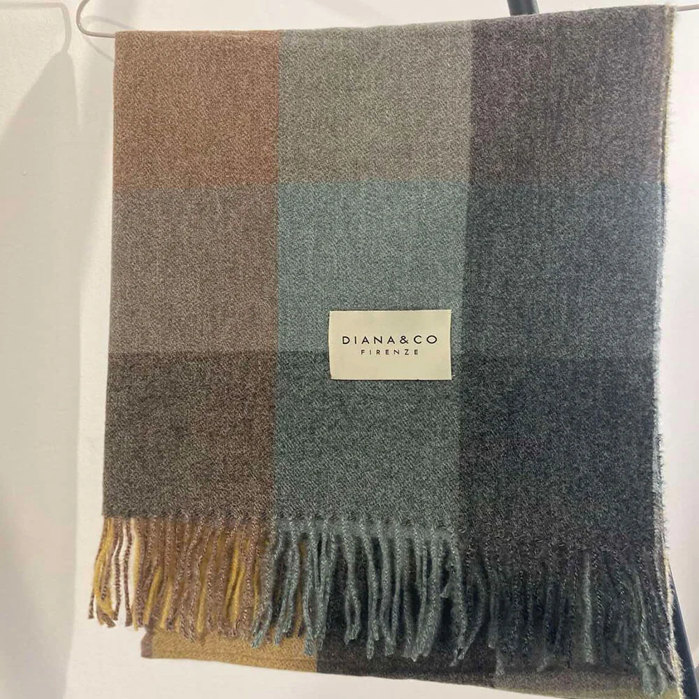 Κασκόλ Καρό Πολύχρωμο Brown-Blue-Gray
